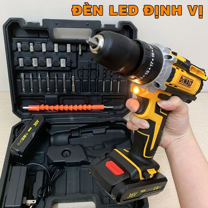 Khoan Pin DEWALT 36V kèm Bộ Dụng Cụ 24 Chi Tiết - CÓ BÚA