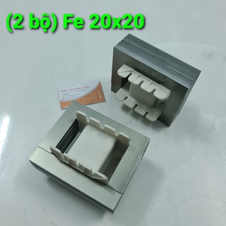 Bộ Phe biến áp 20x20 (2 bộ). Phe quấn biến áp cơ 2 vế. Fe biến áp có cả khuôn nhựa. Lõi biến áp vuông Ei 2,0x2,0 cm