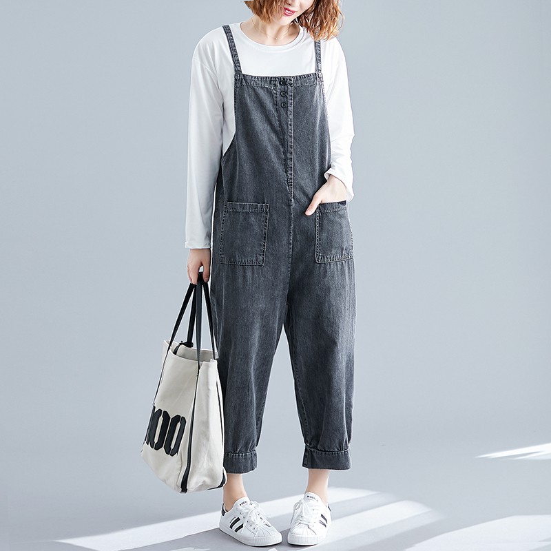 [ORDER] Quần yếm jean nữ bigsize năng động trẻ trung (fit 75kg) | BigBuy360 - bigbuy360.vn