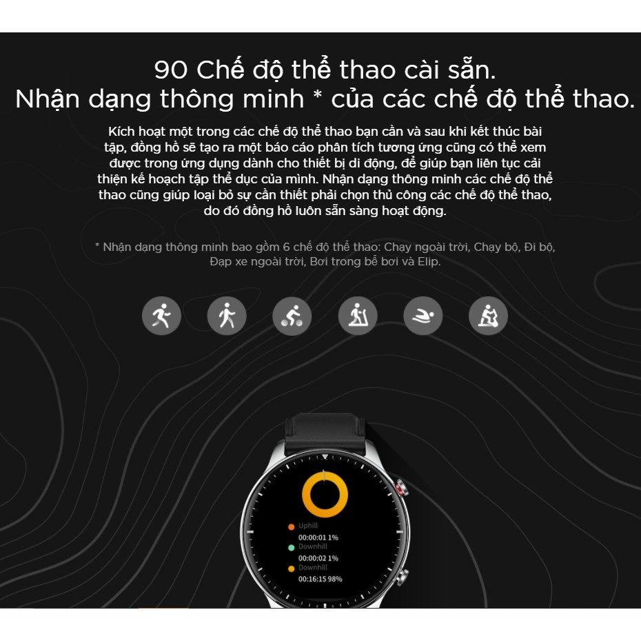 [Mã ELMAZ10 giảm 10% đơn 500K] Đồng Hồ Thông Minh Amazfit GTR 2 - Có Tiếng Việt - Nghe Gọi Được - BH 12 Tháng 1 đổi 1