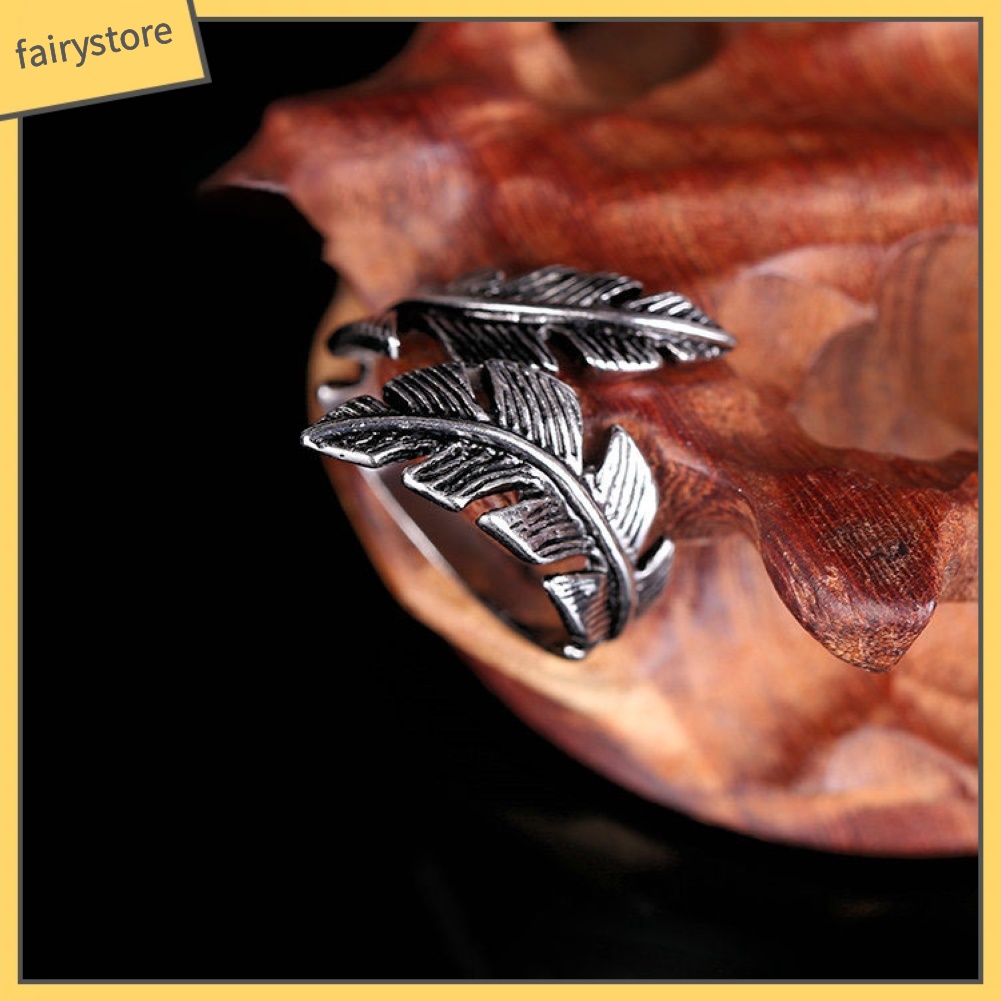 Bộ 2 Nhẫn Hở Hình Lông Vũ Thiết Kế Ấn Tượng