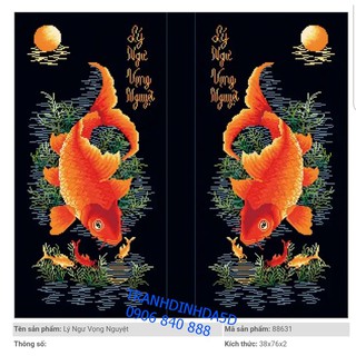 Tranh đính đá Lý ngư vọng nguyệt 88631