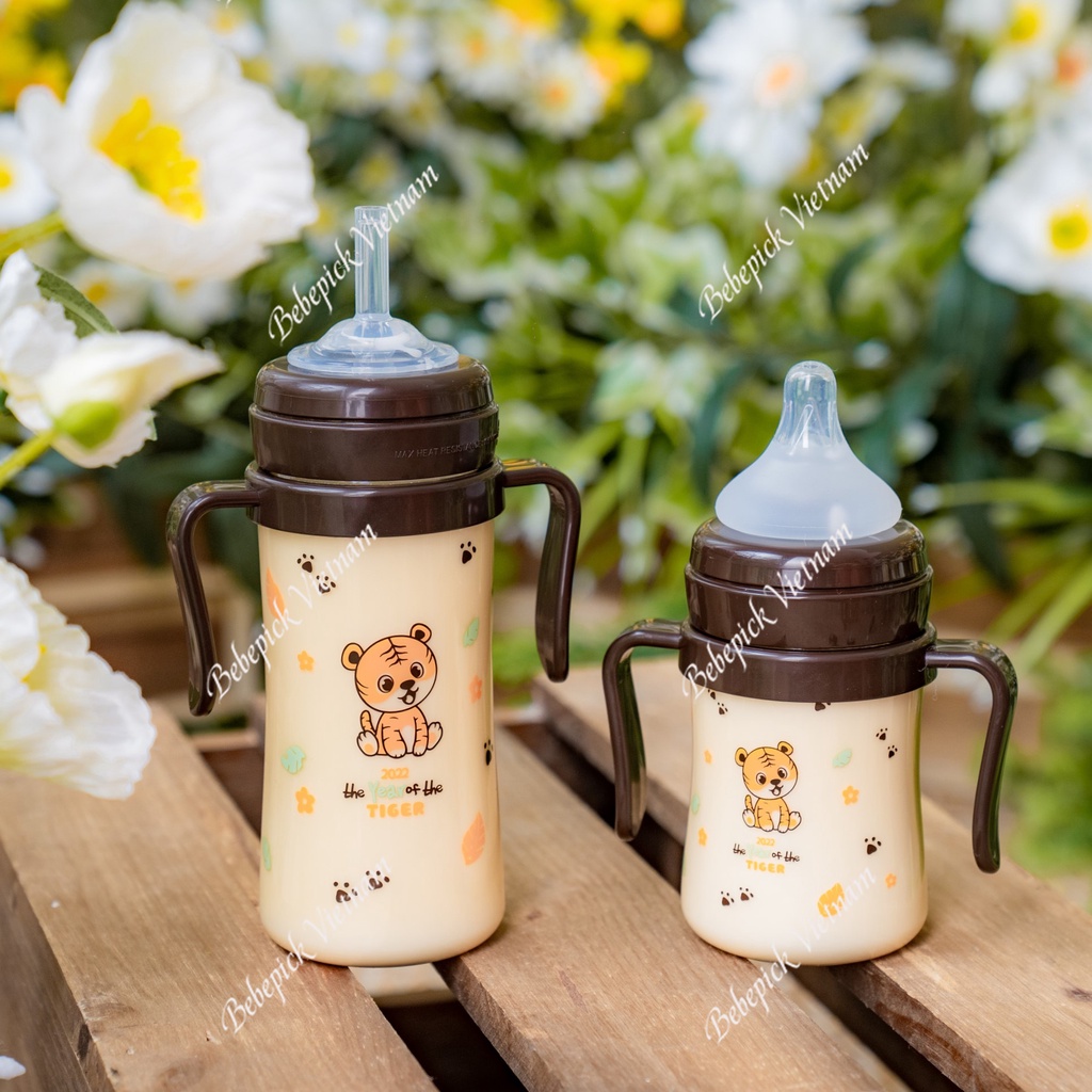 Bình Bebepick Hổ cổ NÂU - bản Tiger limited size 150ml - 250ml