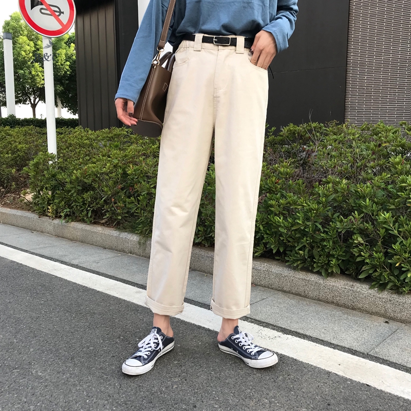 Quần ống rộng lưng thun co giãn kiểu dáng đơn giản | BigBuy360 - bigbuy360.vn