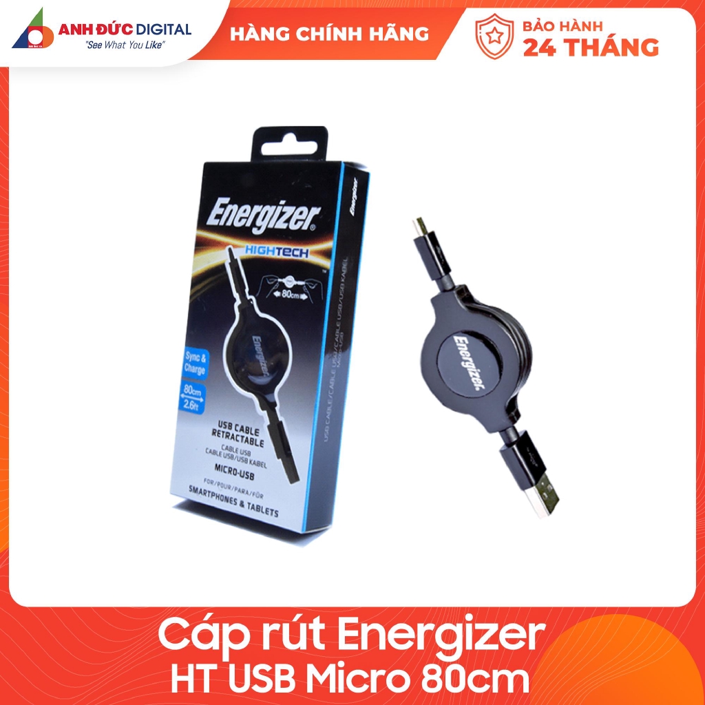 Cáp rút Energizer HT USB Micro 80cm