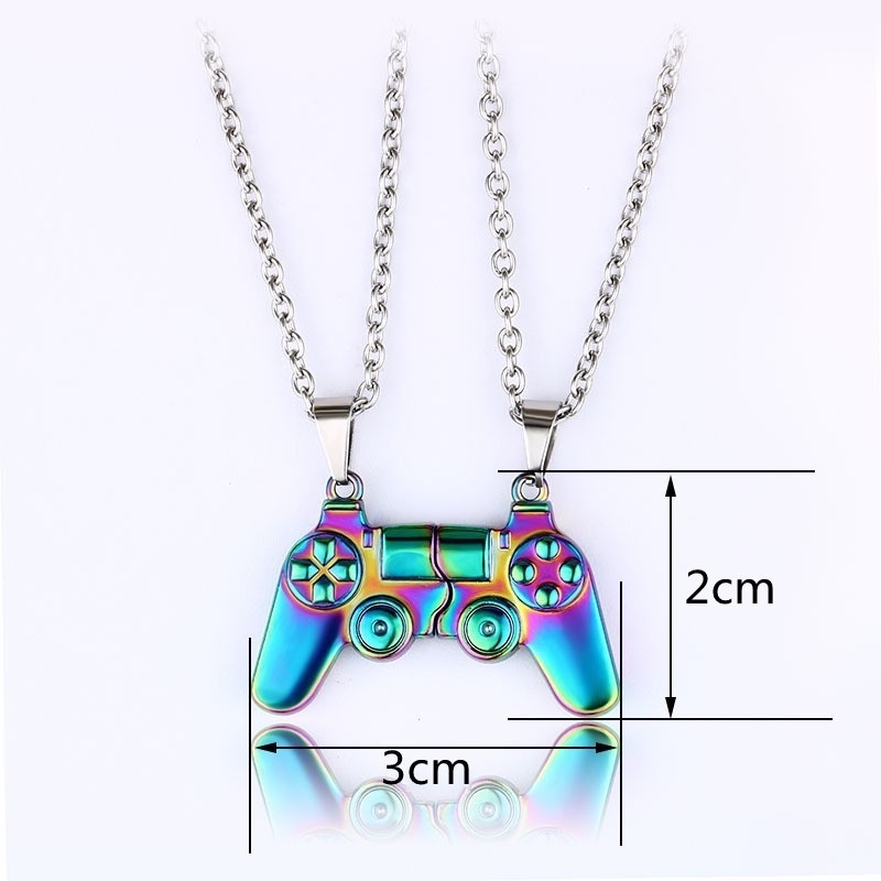 Bộ 2 Vòng cổ Hợp Kim Nam Châm Hình Tay Cầm Chơi Game Cho Cặp Đôi