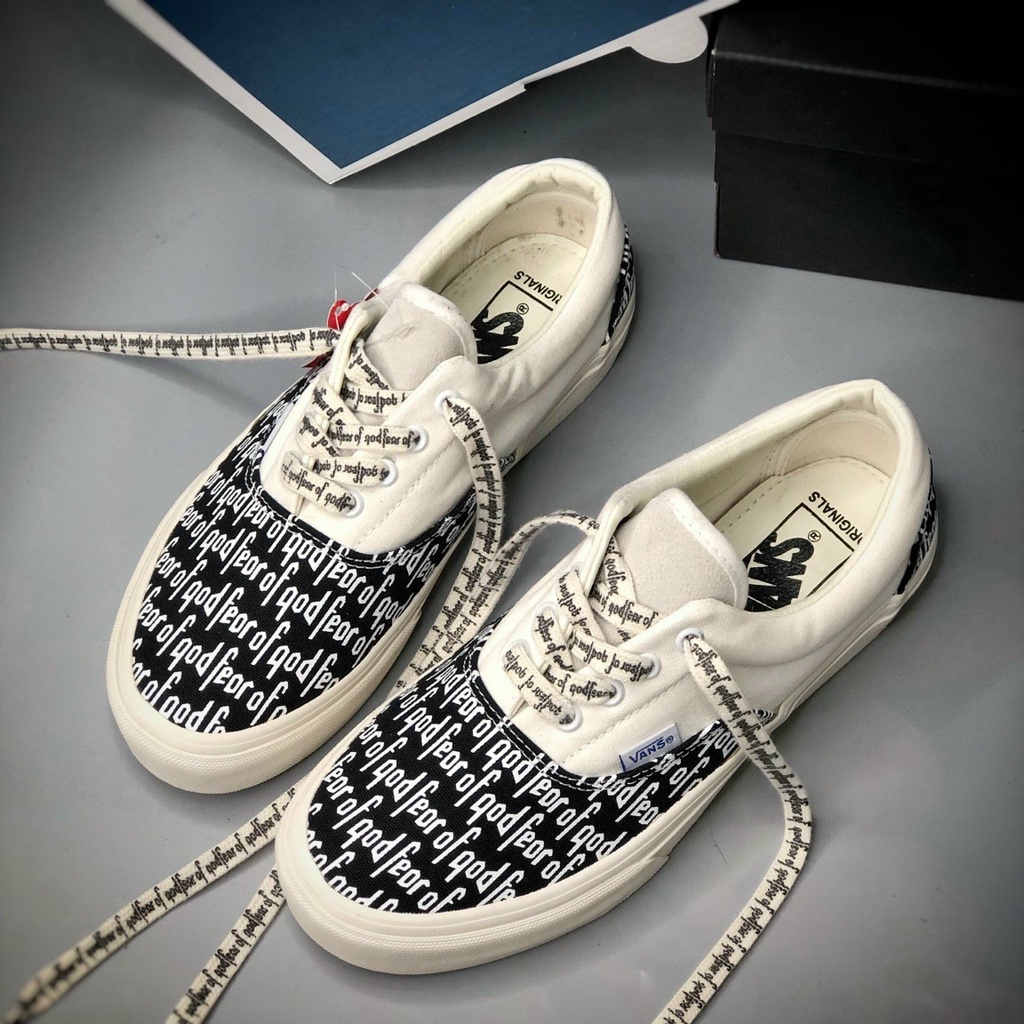 Giày Vans chữ  FEAR OF GOD buộc dây thể thao sneaker nam nữ Hot trend full bill box