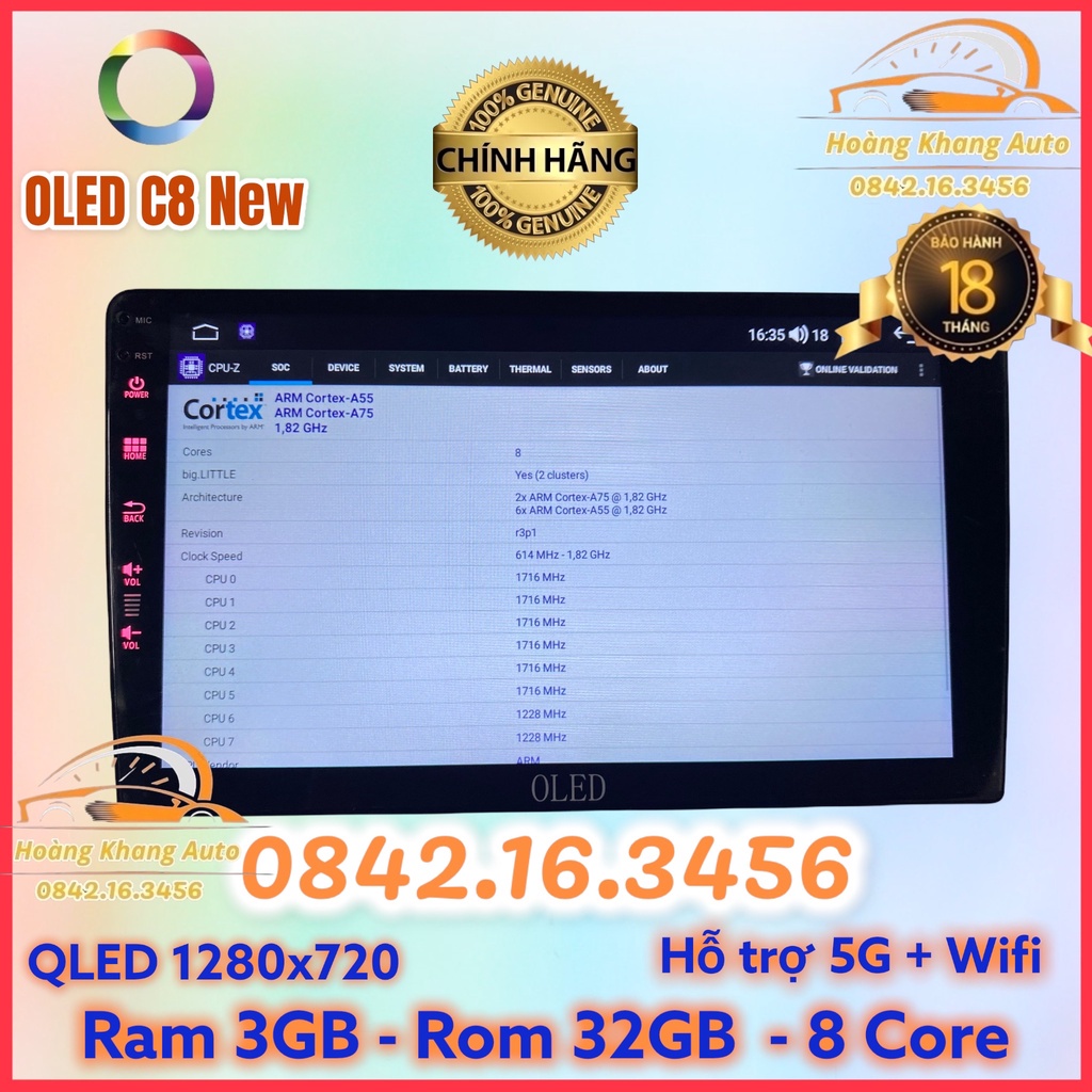 Màn hình android OLED C8 New theo xe Vios + Yaris 2019 - 2023 ĐH Tự động kèm dưỡng và jack nguồn zin theo xe