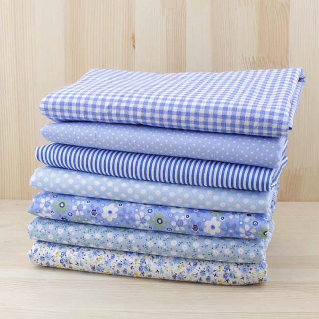 Vải Cotton Màu Xanh Dương May Quần Áo