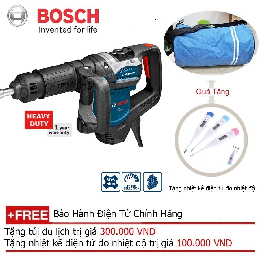 Máy đục phá Bosch GSH 5 Professional + Quà tặng áo mưa