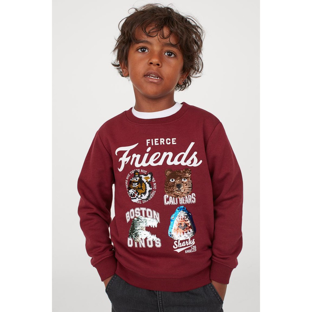 Áo nỉ Friend dài tay HM UK - Sequined sweatshirt