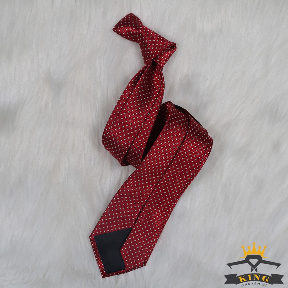 Cà vạt nam bản nhỏ caravat cao cấp KING cavat công sở học sinh vải silk lụa 100% 3 lớp bản 6cm C52