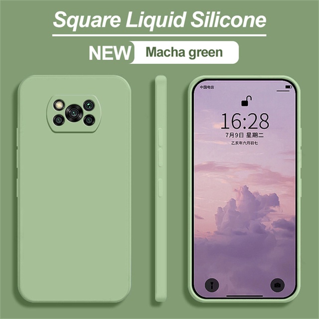 Ốp điện thoại silicon nhám cạnh vuông cho Xiaomi POCO X4 M4 M3 X3 GT NFC F2 F3 Pro 4G 5G 2022