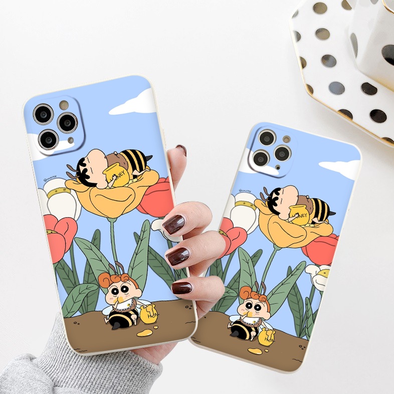 Ốp iphone cạnh vuông Chú ong S.H.I.N dễ thương cho ip 6/8/7/plus/x/xr/xsmax/12 pro max/11pro max/13 pro max-nt066
