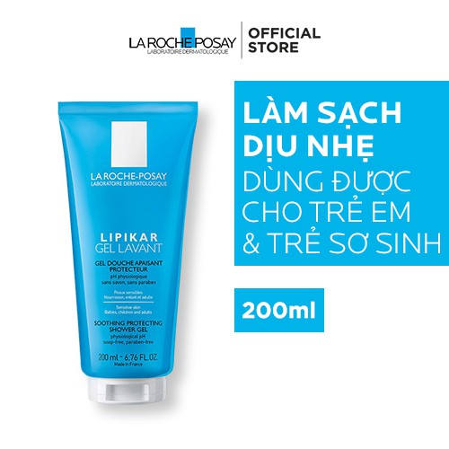 Gel tắm giúp làm sạch làm dịu bảo vệ da dành cho da nhạy cảm phù hợp cho trẻ em La Roche-Posay Lipikar Shower Gel 200ml. | BigBuy360 - bigbuy360.vn