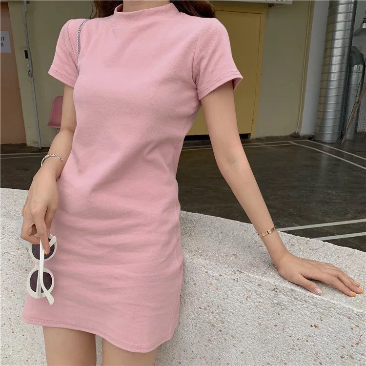 Váy suông nữ ngắn tay ulzzang, Đầm suông nữ dáng ngắn cổ tròn cotton - Maoshop | BigBuy360 - bigbuy360.vn