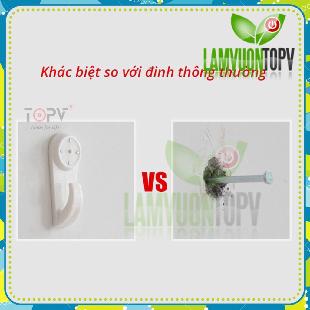 Móc đinh đóng tường 4 chân treo tranh treo khung ảnh treo đồ không cần khoan Lamvuontopv