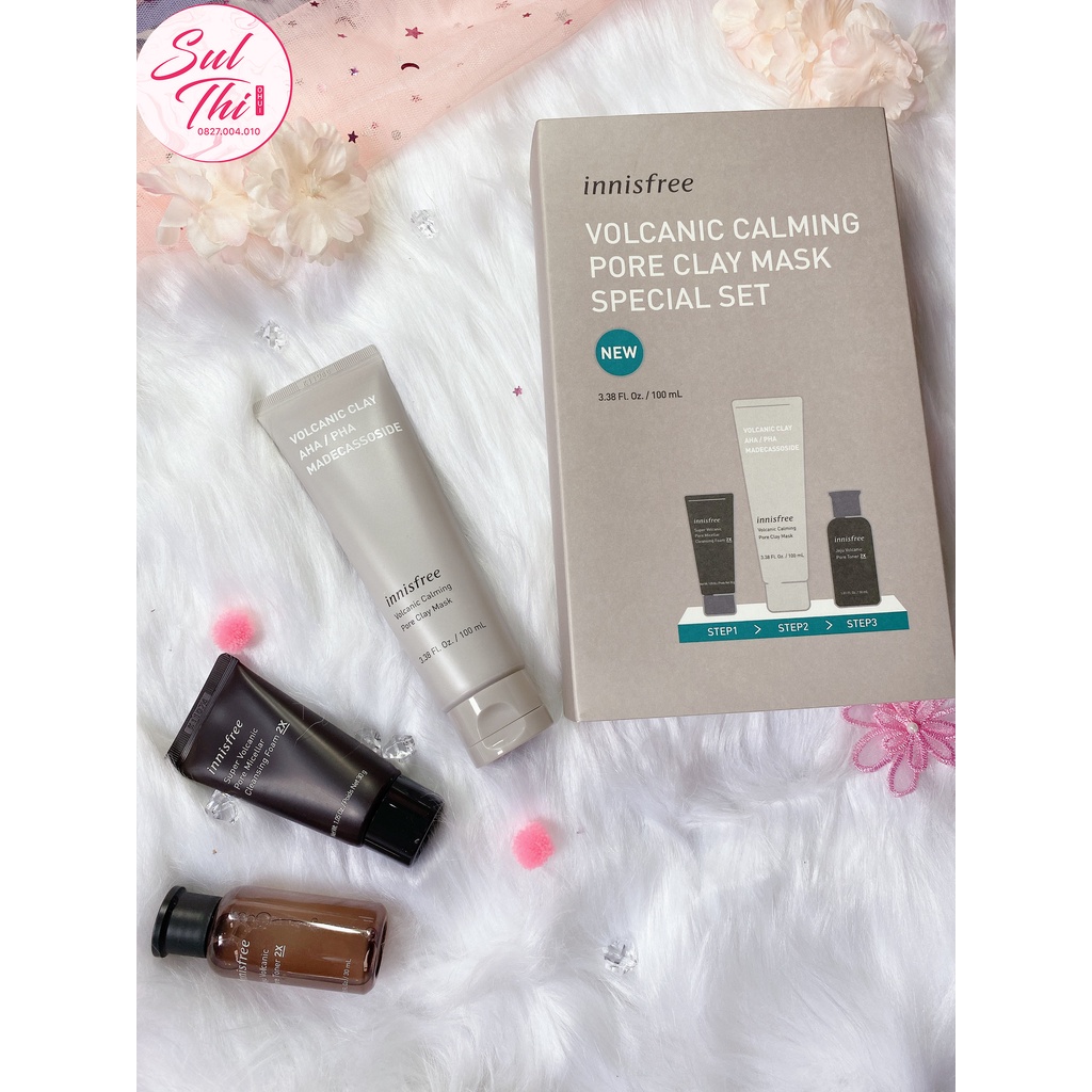 Mặt Nạ Đất Sét Tro Núi Lửa Innisfree Volcanic Calming Pore Clay Mask 100ml