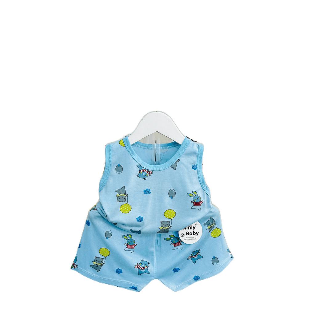 Quần áo bé trai và bé gái ba lỗ chất liệu thun lạnh thoáng mát mùa hè