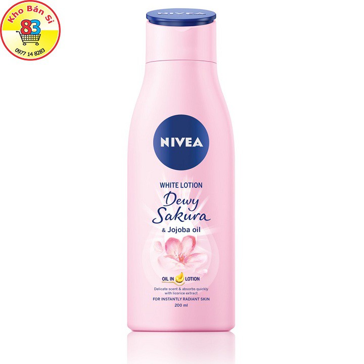 85701-Sữa dưỡng thể dưỡng trắng NIVEA hương Anh Đào Dewy Sakura (200ml)