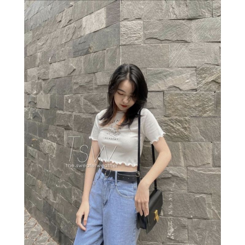 ÁO CROPTOP THUN TĂM CO DÃN SAKE THE SWEATERWEATHER