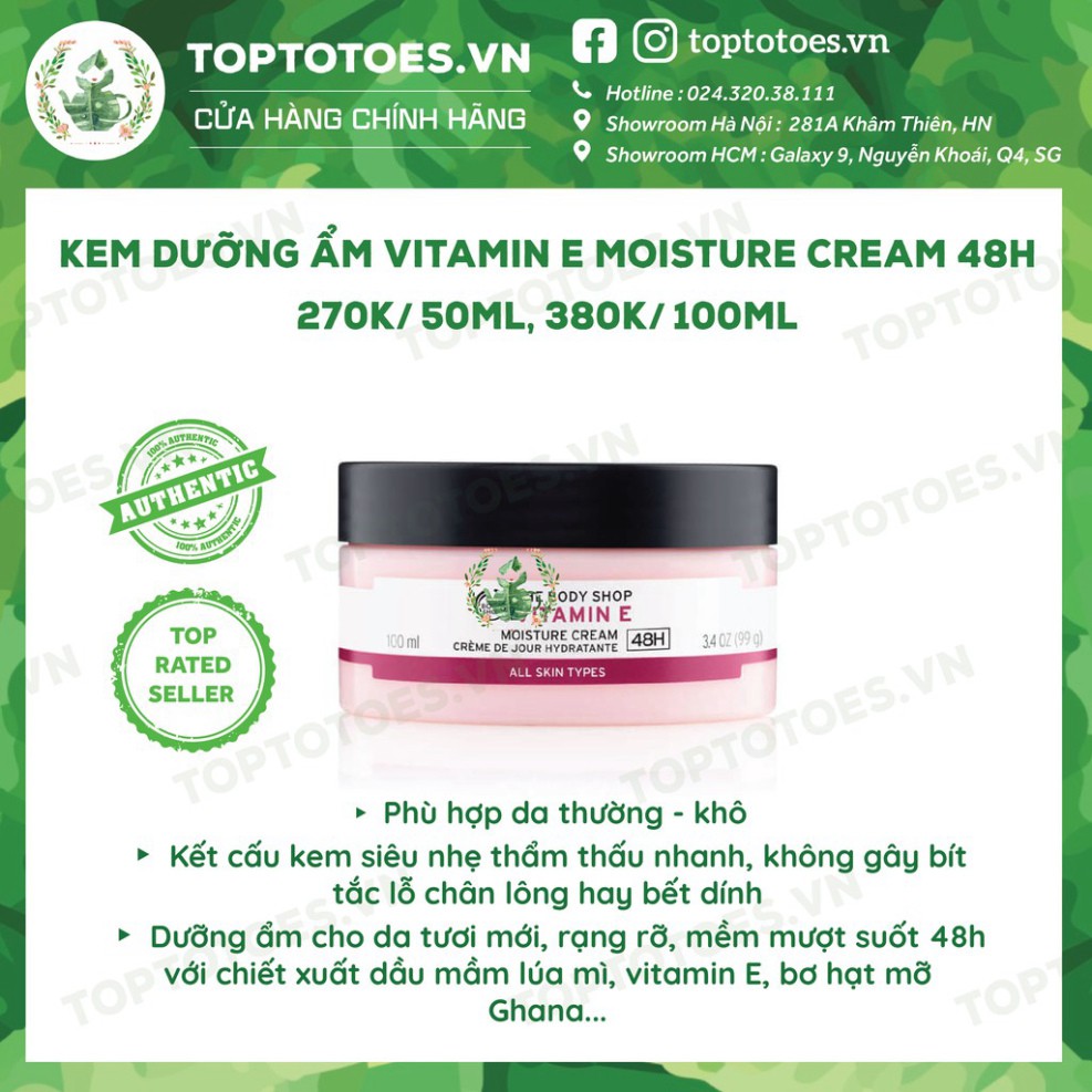 CHỈ CÒN HÔM NAY Bộ Vitamin E Lúa Mạch The Body Shop rửa mặt, toner, xịt khoáng, kem dưỡng, mask siêu cấp ẩm và làm sáng 