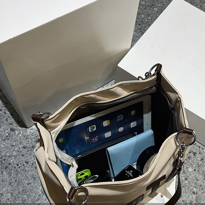 Túi đeo vai tote IELGY sức chứa lớn họa tiết chữ cái thời trang đơn giản dành cho nữ