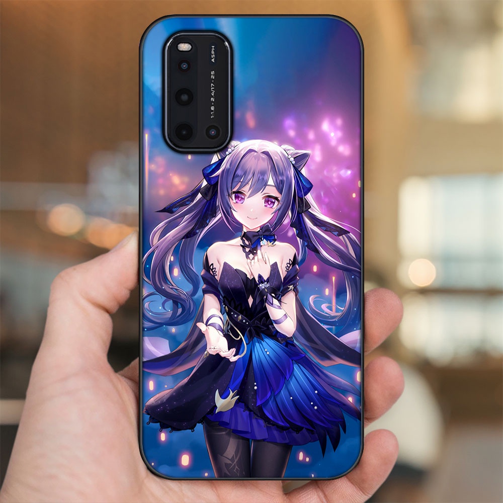 Ốp lưng Vivo V19 viền đen in hình Keqing Genshin Impact