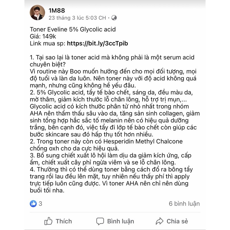 ( SẴN )Toner Eveline 5% Glycolic acid - Glycol Therapy làm căng bóng da, mờ thâm mụn | BigBuy360 - bigbuy360.vn