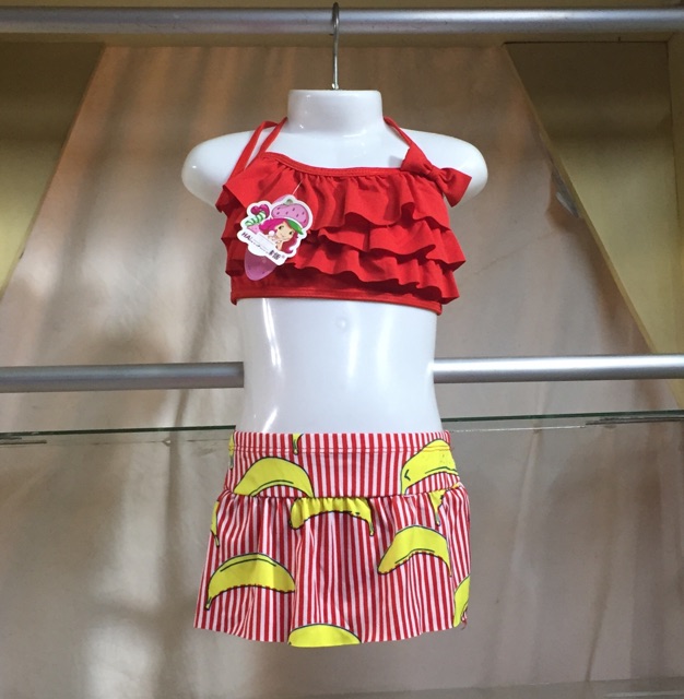 Bikini Bộ Bơi Đồ Bơi Bé Gái 2 Mảnh Rời Bèo Tầng Xinh Xắn Size S-M  - Lucky Girl shop