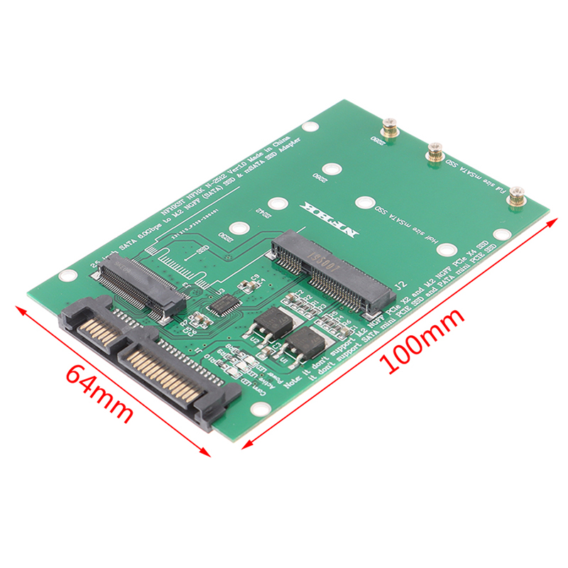 Card Chuyển Đổi M.2 NGFF MSATA SSD Sang Sata III 2.5 Inch 2 Trong 1 Chất Lượng Cao Cho Notebook