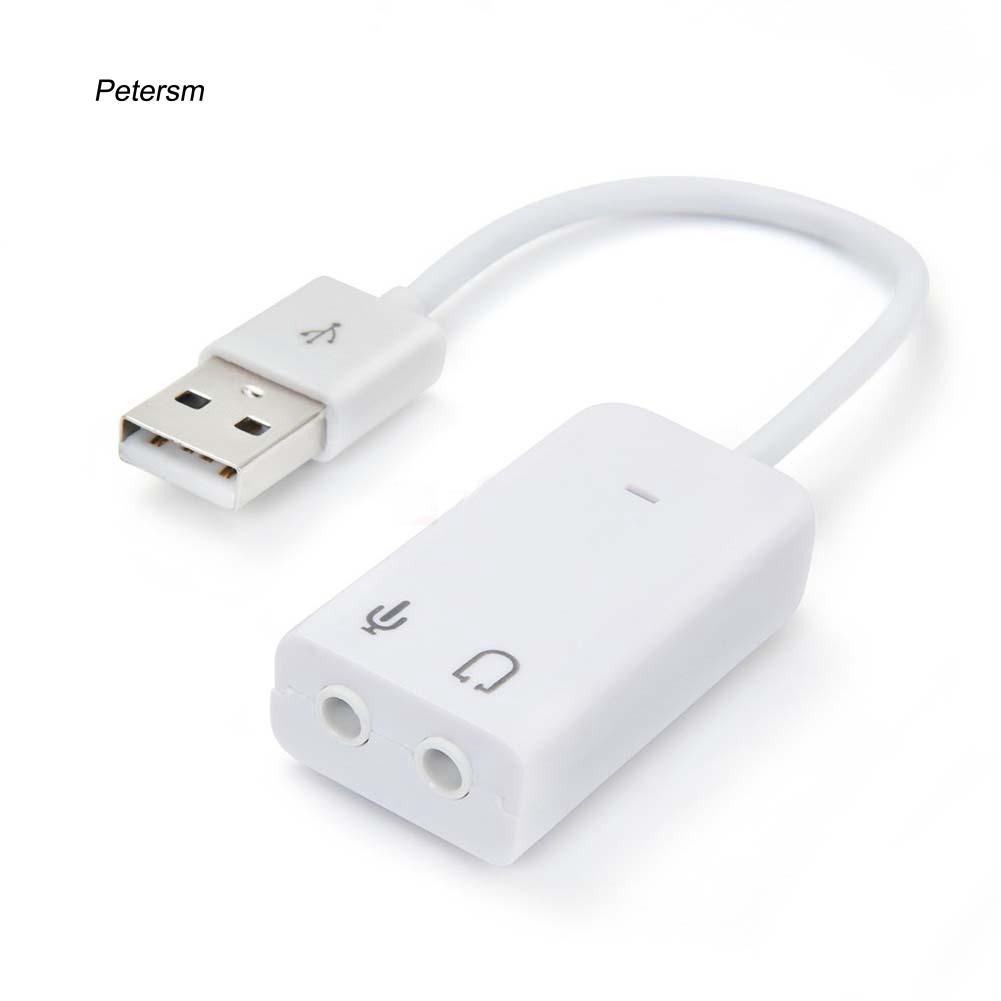 Thẻ âm thanh USB hai kênh giắc cắm 3.5mm có dây cáp tiện lợi