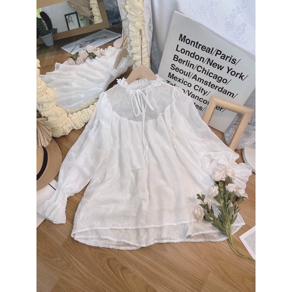 ĐẦM BBD TAY BO REN CỔ BÈO TRỤ