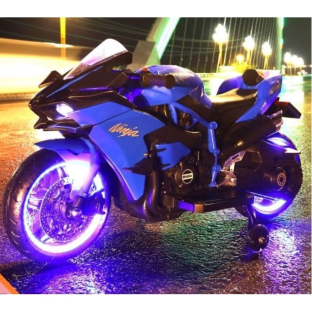 Xe Máy Điện Trẻ Em NINJA H2R Bánh Phát Sáng Điều Khiển Dễ Dàng