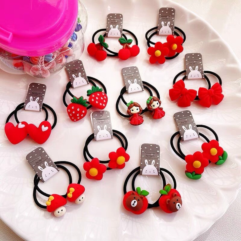 Dây cột tóc siêu xinh cho bé kèm hộp đựng gọn gàng