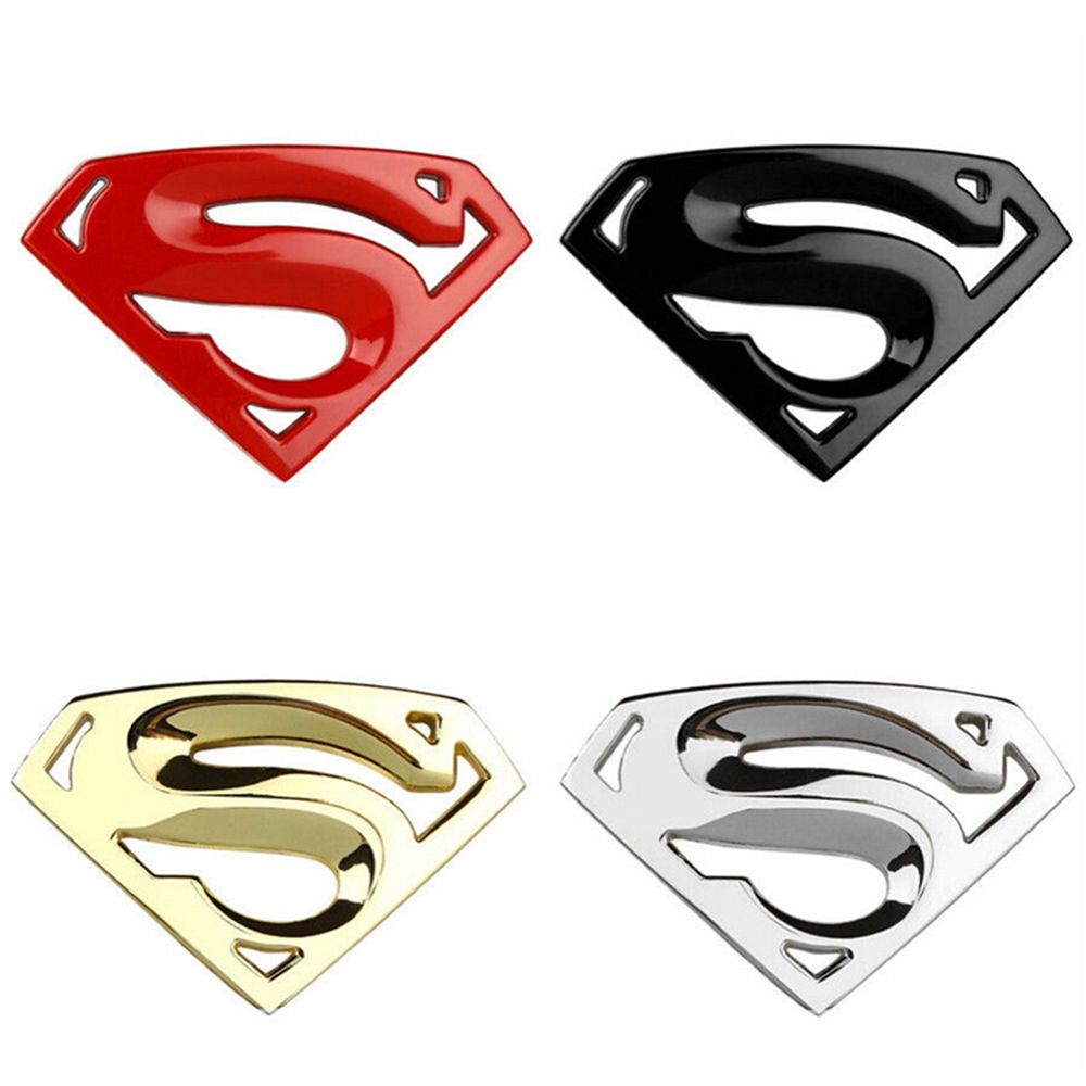 Miếng Dán Logo Superman 3d Bằng Kim Loại Nhiều Màu Trang Trí Xe Hơi / Xe Máy