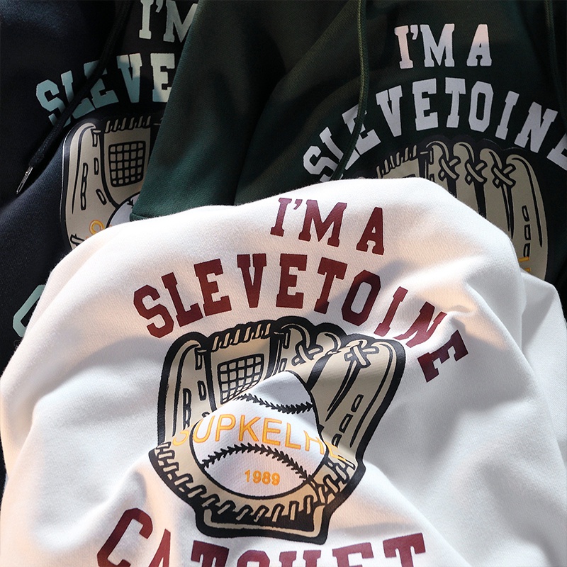 Áo Khoác Hoodie Tay Dài Dáng Rộng In Họa Tiết Bóng Chày Phong Cách Hip Hop Thời Trang Cho Nam Và Nữ