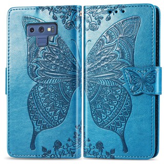 Bao da điện thoại in hình bướm nhiều màu có ngăn để thẻ tiện dụng cho Samsung Galaxy Note 9