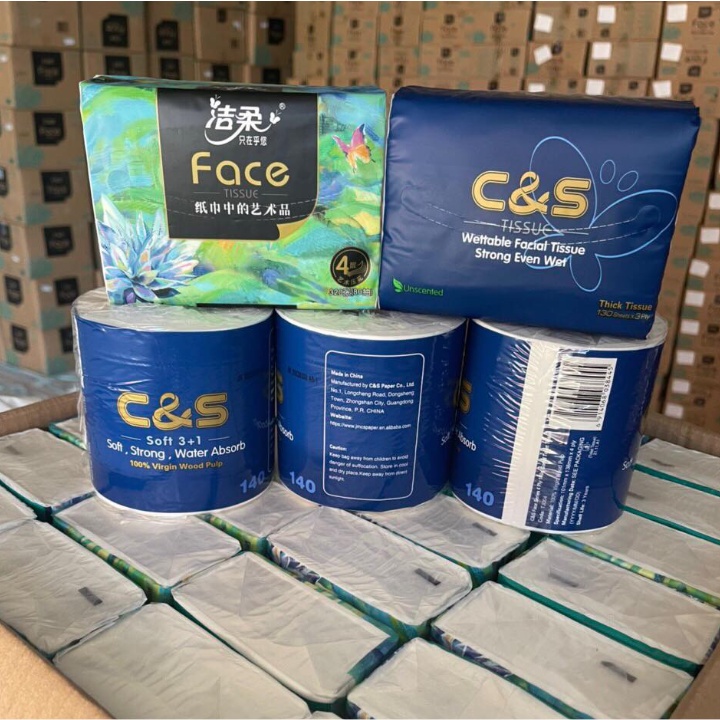 Giấy ăn FACE đen - thùng 18 gói/130 tờ 3 lớp hàng nội địa Trung cao cấp