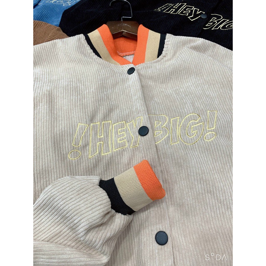 Áo khoác kaki Bomber nhung gân