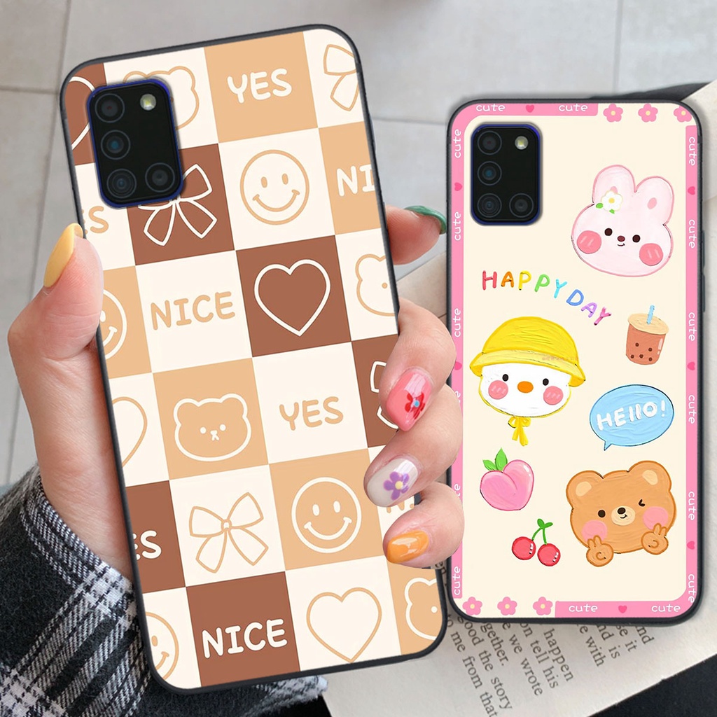 Ốp lưng Samsung A31 happy day, gấu bear dễ thương - BỀN - ĐẸP -BAO GIÁ TOÀN THỊ TRƯỜNG