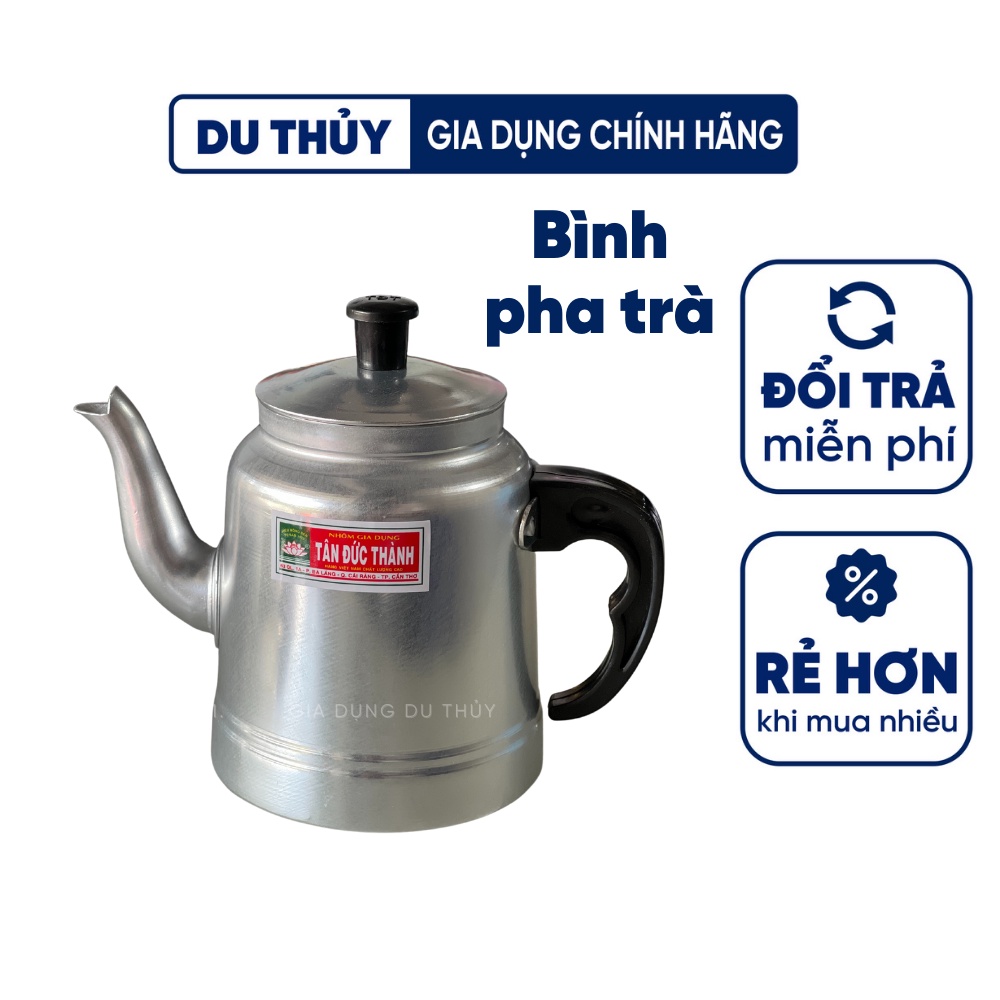 Ấm nhôm pha trà dung tích 500ml - 1500ml - 2000ml dùng làm bình pha trà quán cafe nhôm tốt thương hiệu Tân Đức Thành