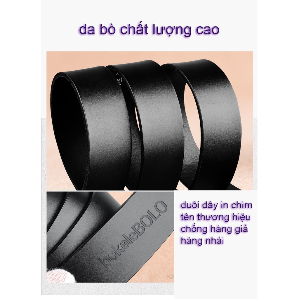 HÀNG HIỆU/Thắt Lưng Da Nam Khóa Tự Động Cao Cấp Dây Nịt Nam Da Bò 100% Chính Hãng Bekele POLO Mầu Bạc Nam Tính... | BigBuy360 - bigbuy360.vn