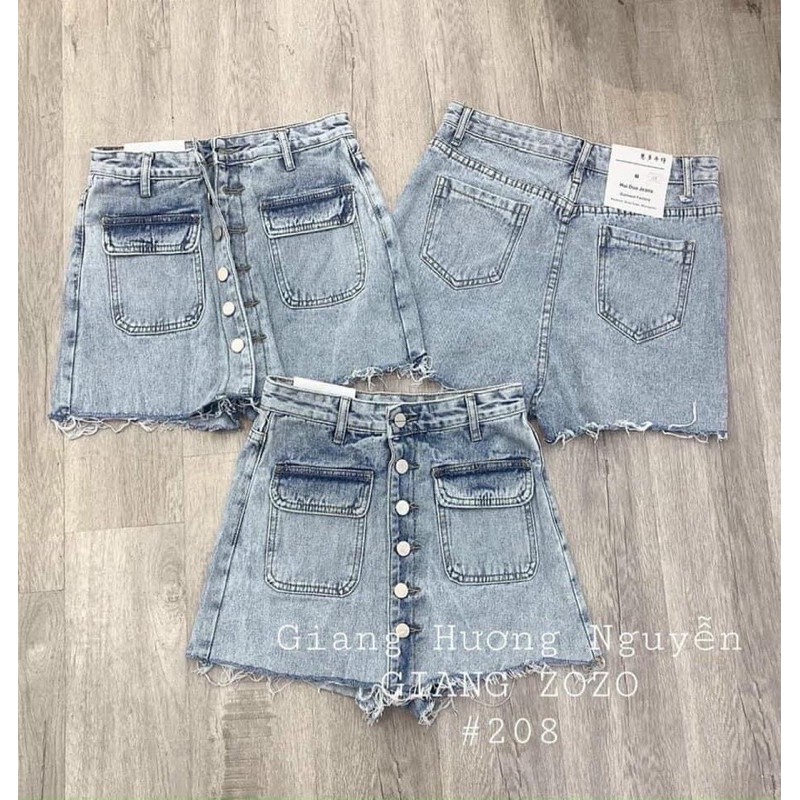 Chân váy jeans cài cúc