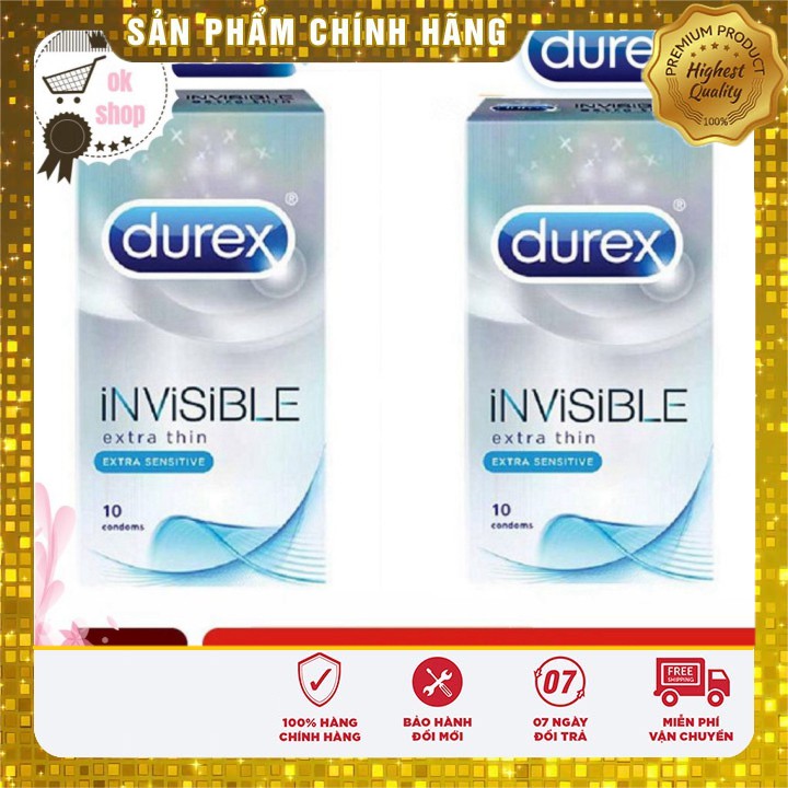 [CHÍNH HÃNG] Durex invisible vinmart COMBO X2