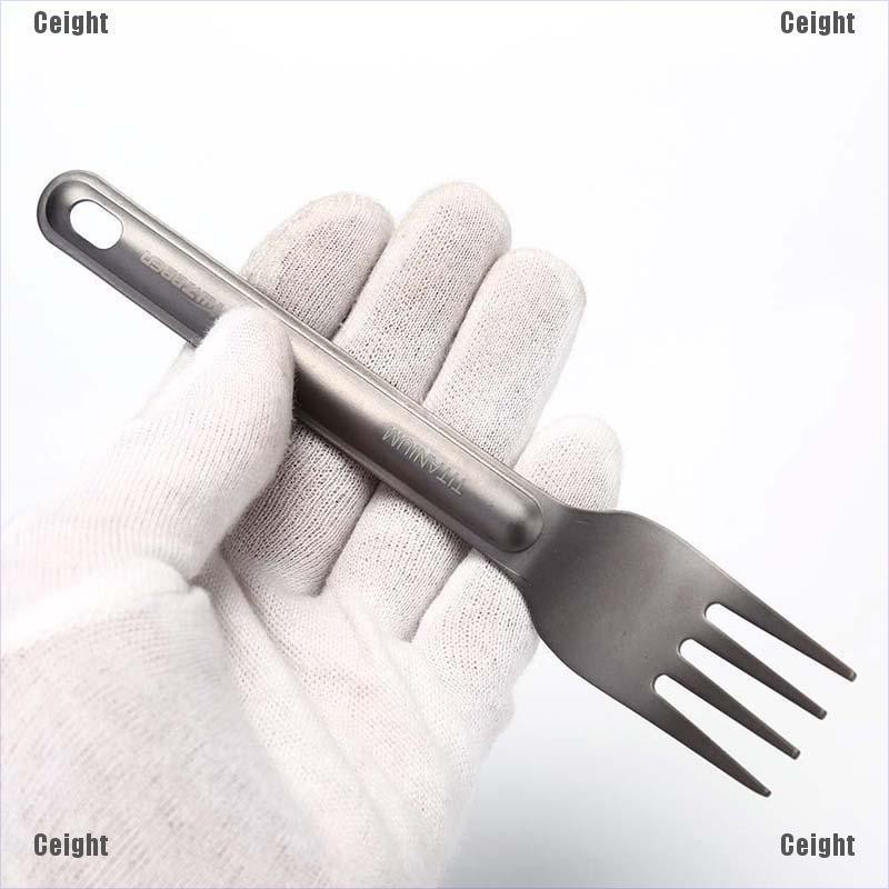 Bộ muỗng nĩa bằng titan dùng khi cắm trại / dã ngoại