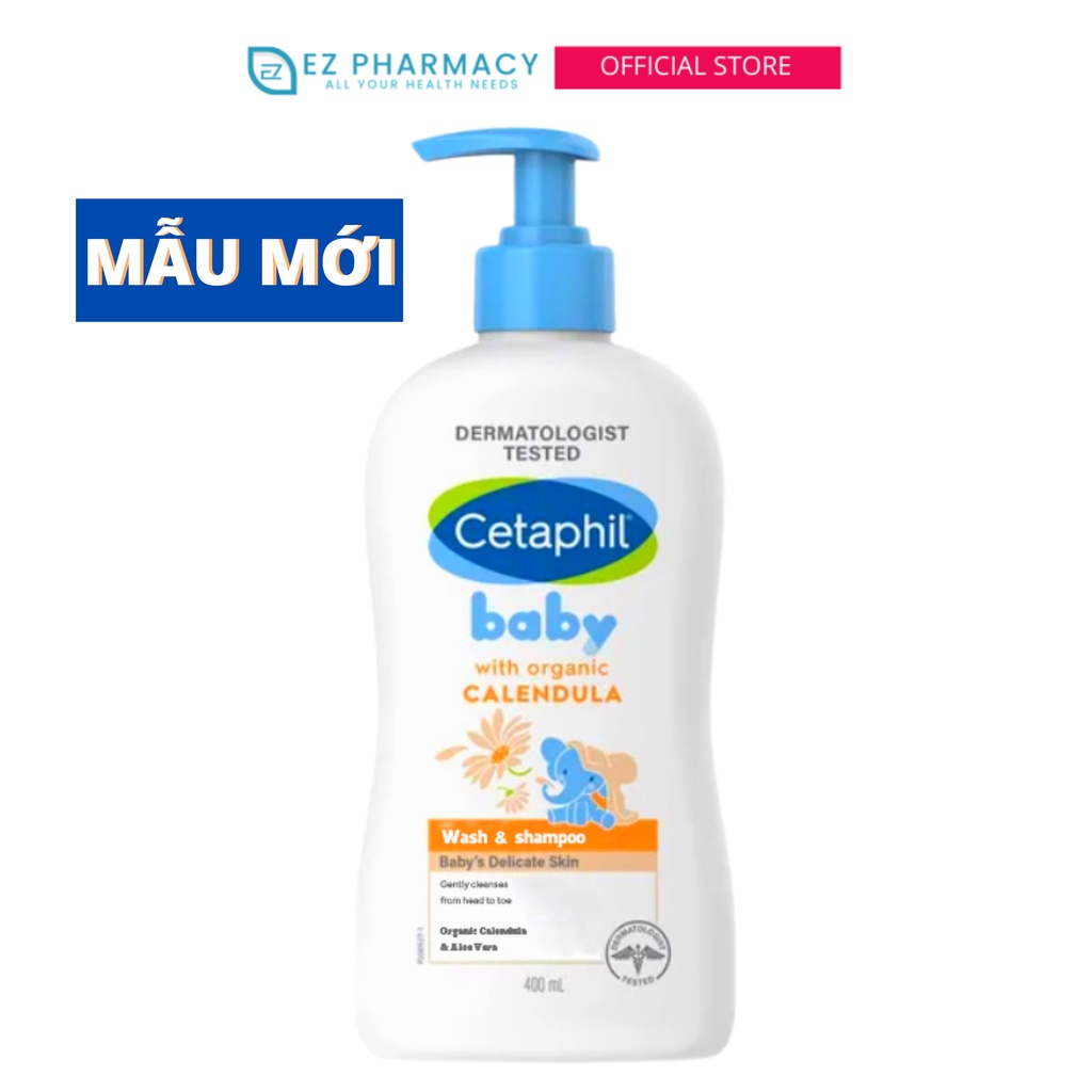 Sữa tắm gội dịu nhẹ cho bé Cetaphil Baby Wash & Shampoo with Organic Calendula