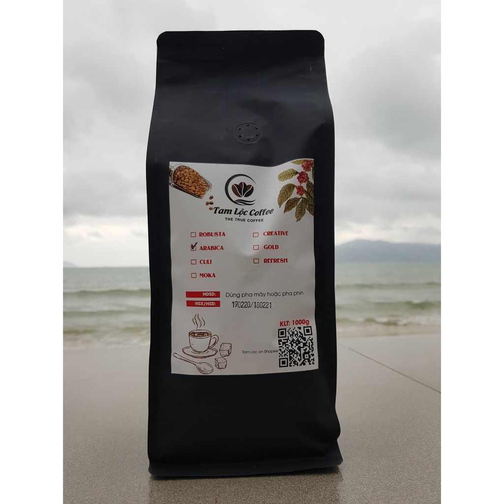 1kg cà phê hạt Arabica rang mộc nguyên chất của Tam Lộc Coffee