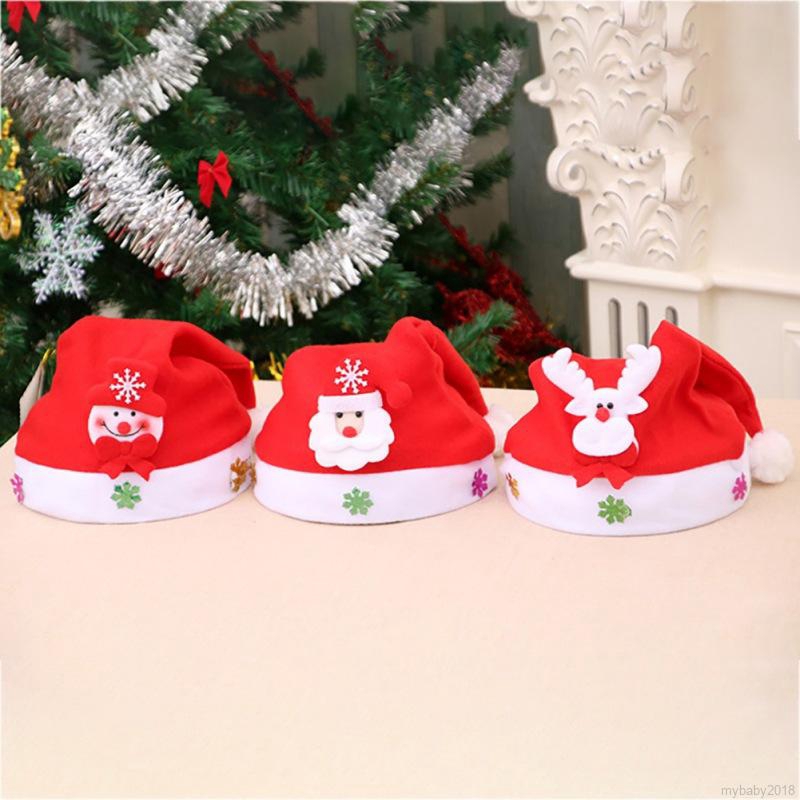 💕 My Baby 💕 Boy Girl Christmas Thick Cute Party Santa Snowman Elk Decorations Luminous Hat