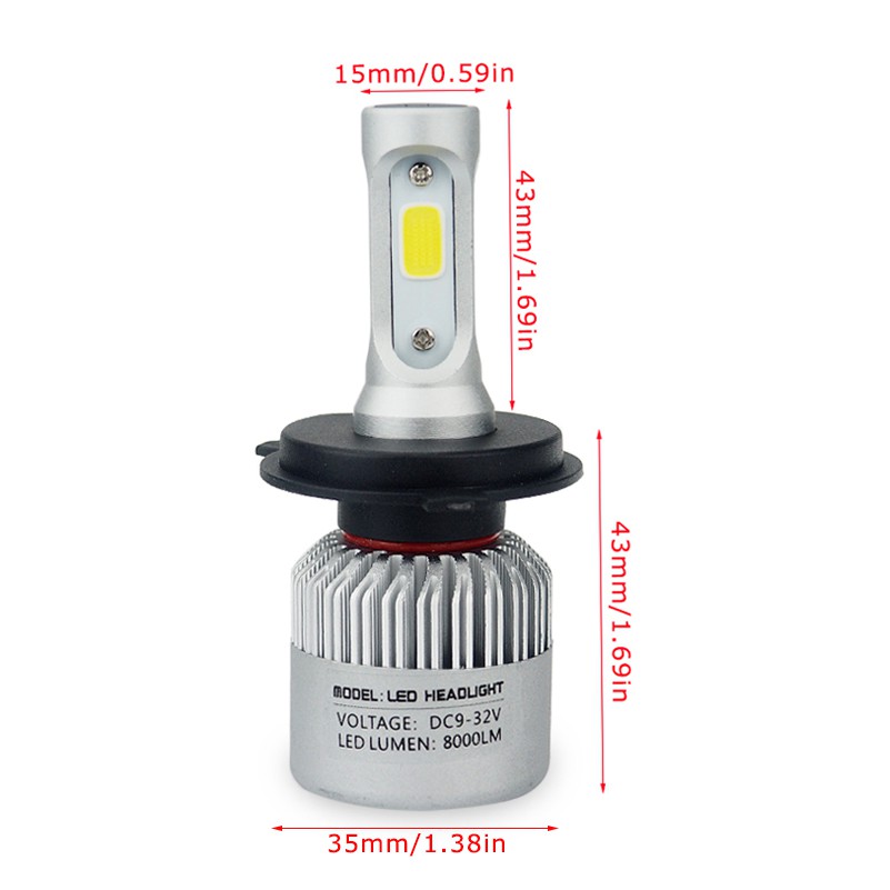 Bộ 2 đèn pha led X7 chân H4 siêu sáng